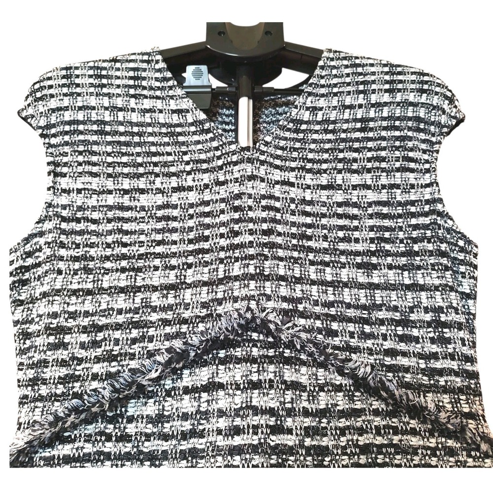 ST. JOHN Knits Multi Tweed Shift Dress Size 6 Luxury Old Money Elegant Designer - Picture 4 of 12